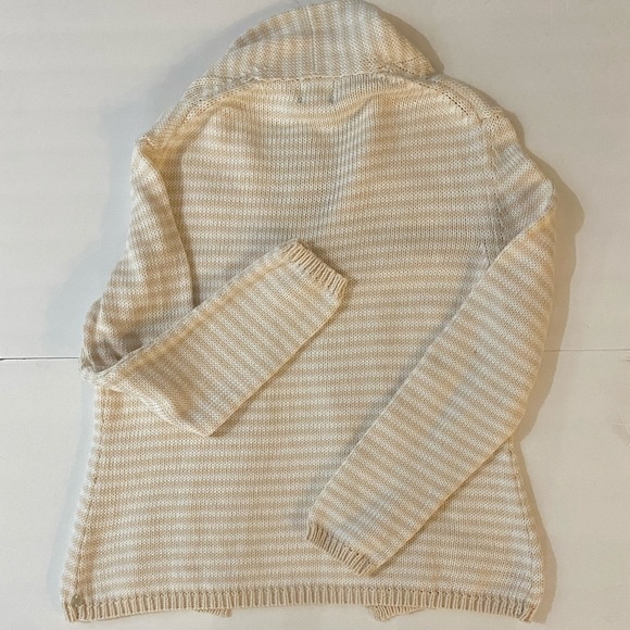 NWT Pure Handknit Ivory Classic Neutral Oatmeal Old Money Cardigan, M L - Picture 8 of 10